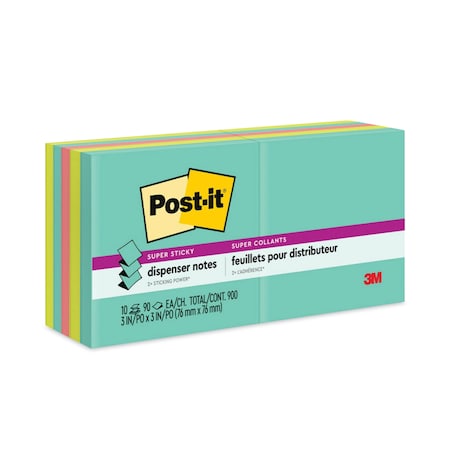 Post-It Pop-up 3 x 3 Note Refill, Miami, 90 Notes/Pad, PK10 R330-10SSMIA